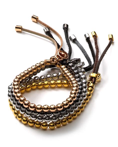 michael kors leather and bead bracelet|Michael Kors bracelet outlet.